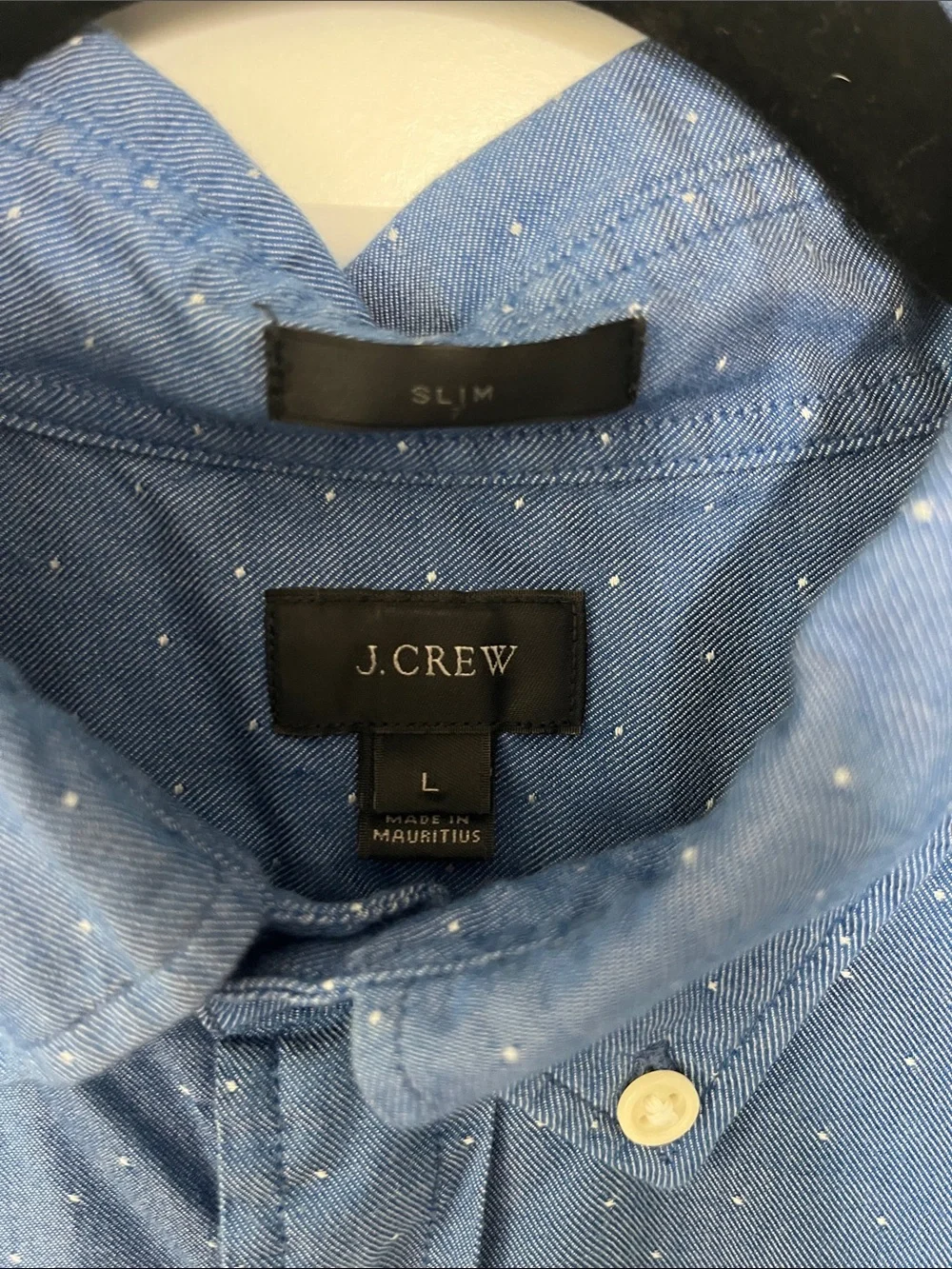 J. Crew Men's Blue Micro-Dot Button-Down Shirt